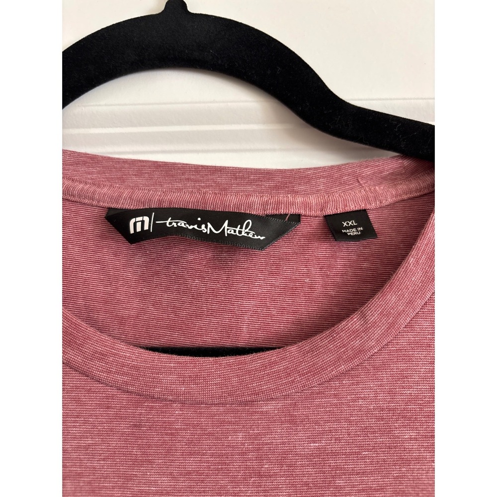 Travis Mathew Mauve Heathered Pima Cotton Stretch T-shirt XL - Picture 4 of 6